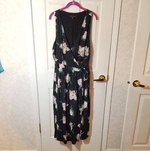 Banana Republic Black Floral Wrap Dress